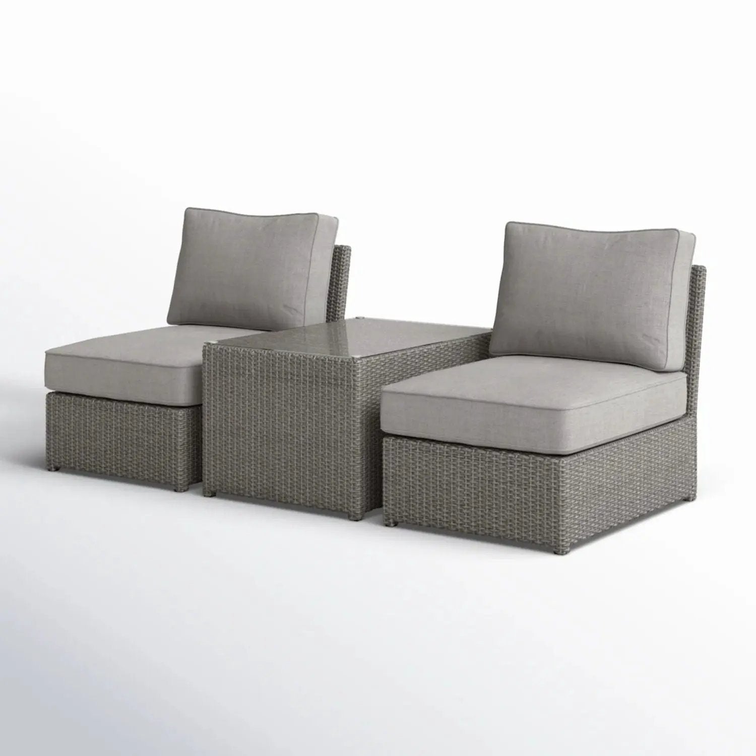 Modern Wicker Outdoor Seating Set With Cushions by Unique Piece Furniture