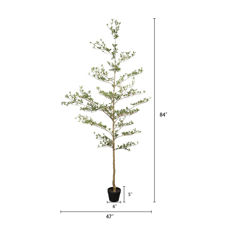 7Ft Artificial Olive Tree With Pot, Realistic Tall Fake Plant For Indoor Decoration - Green Leaves by HouseOfZazla