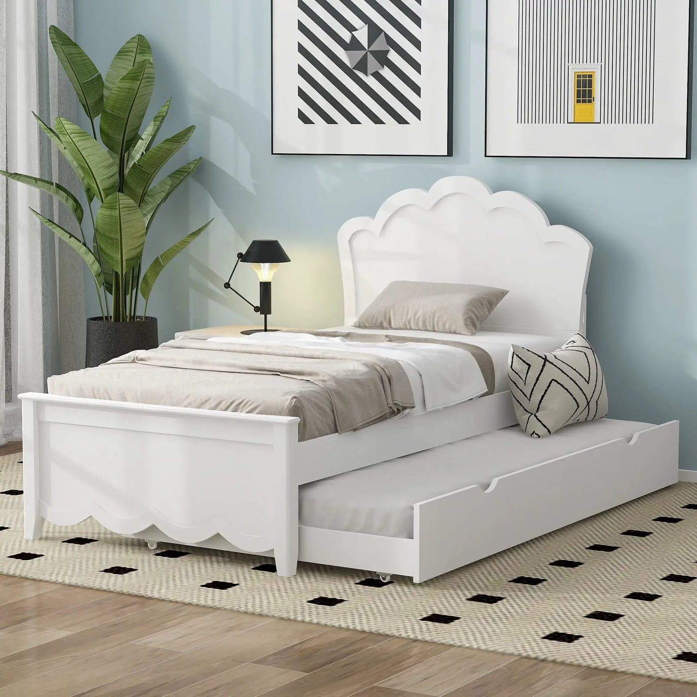 Platform Bed With Headboard And Trundle by HouseOfZazla