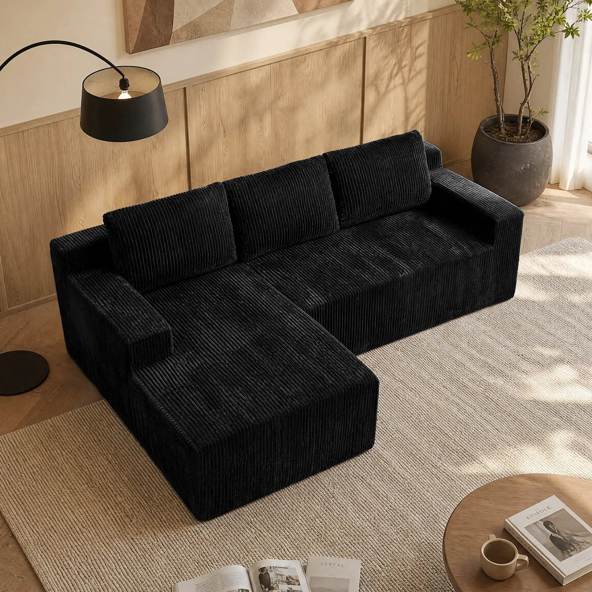 Corduroy Modular L Shaped Sectional Sofa by HouseOfZazla