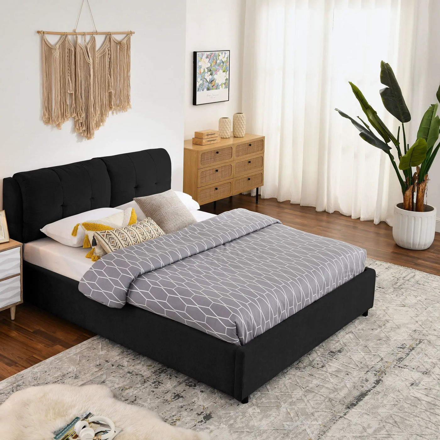 Storage Upholstered Hydraulic Platform Bed With Integrated Headboard by Unique Piece Furniture
