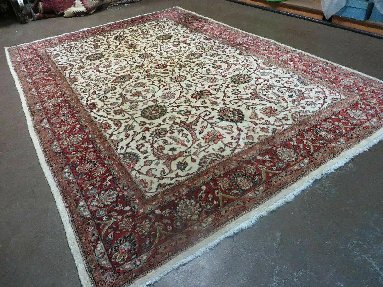 7' X 10' Vintage Handmade India Floral Oriental Wool Rug Hand knotted Carpet by Jewel Rugs