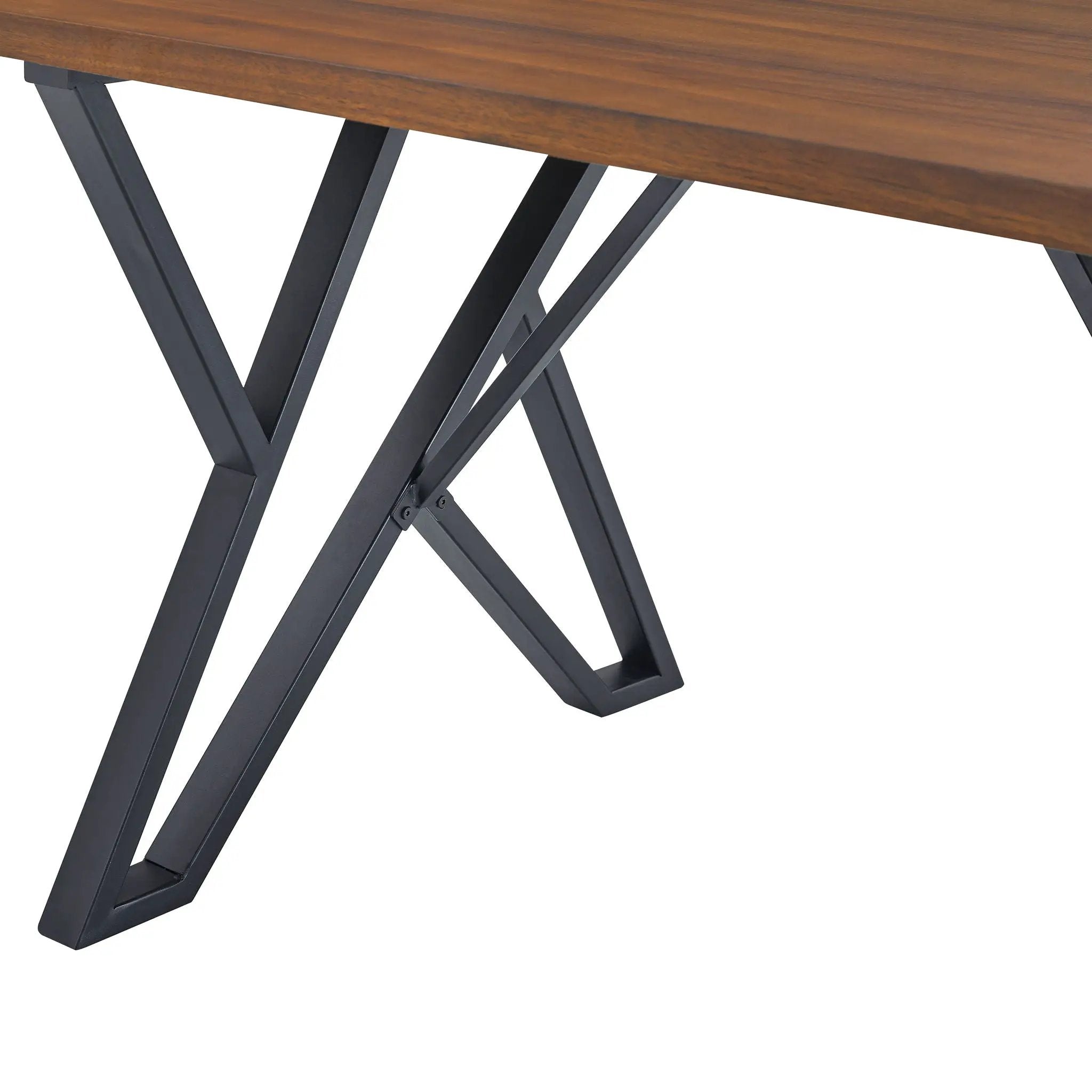 Industrial Style Indoor Dining Table With Metal Legs - Walnut / Black by HouseOfZazla