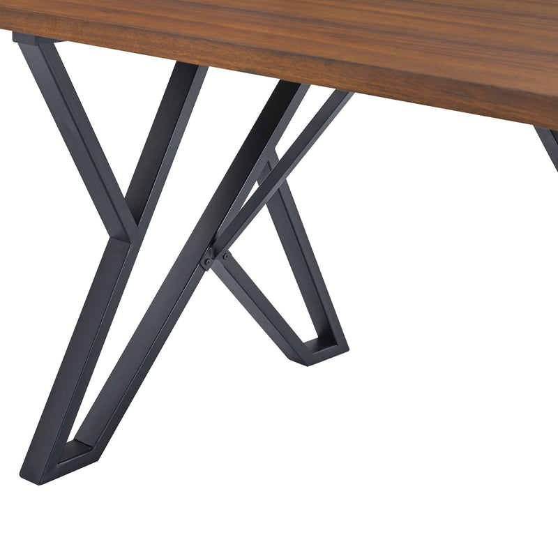 Industrial Style Indoor Dining Table With Metal Legs - Walnut / Black by HouseOfZazla