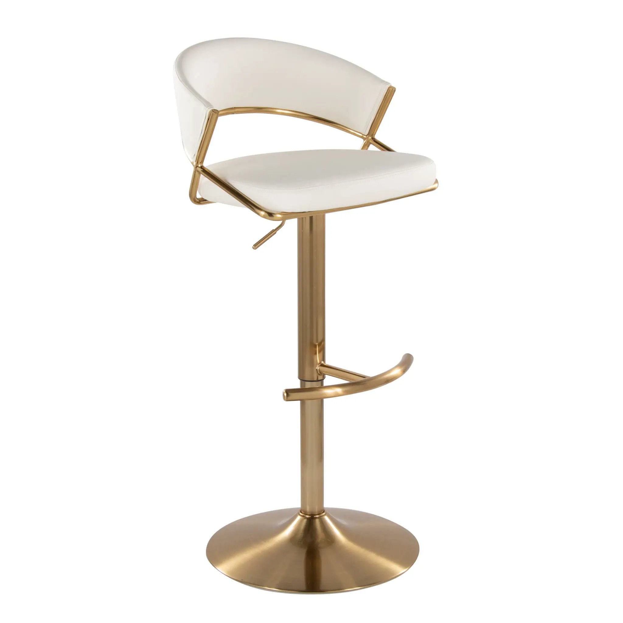 Jie - Contemporary Adjustable Barstool With Swivel With Rounded T Footrest (Set of 2) by Unique Piece Furniture