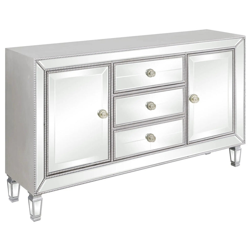 Gabrielle - 3 Drawer Mirrored Storage Accent Cabinet - Silver by HouseOfZazla
