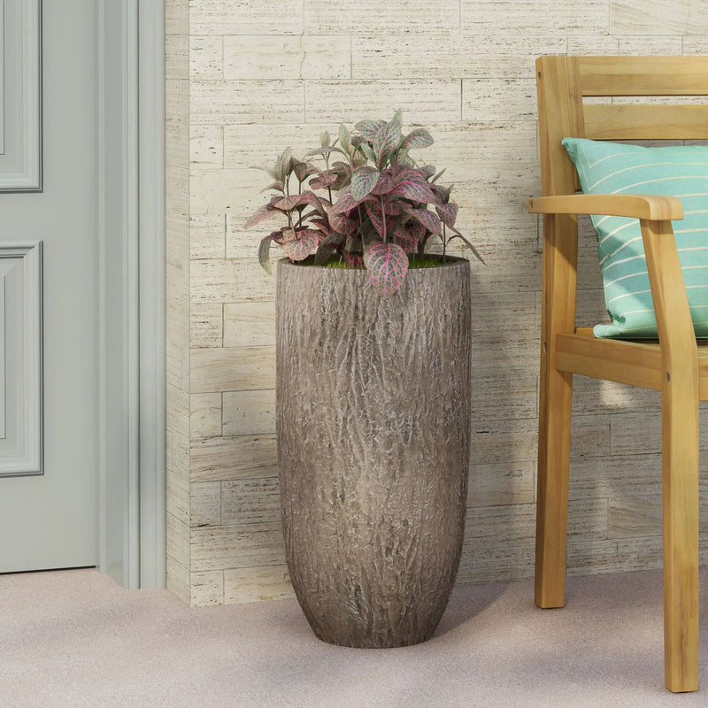 Magnesium Oxide Planter For Outdoor Use - Natural Wood by HouseOfZazla
