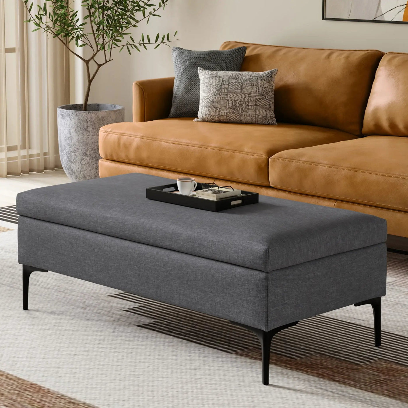 Rebecca - Multifunctional Coffee Table Storage Ottoman With Lift Up Lid by Unique Piece Furniture