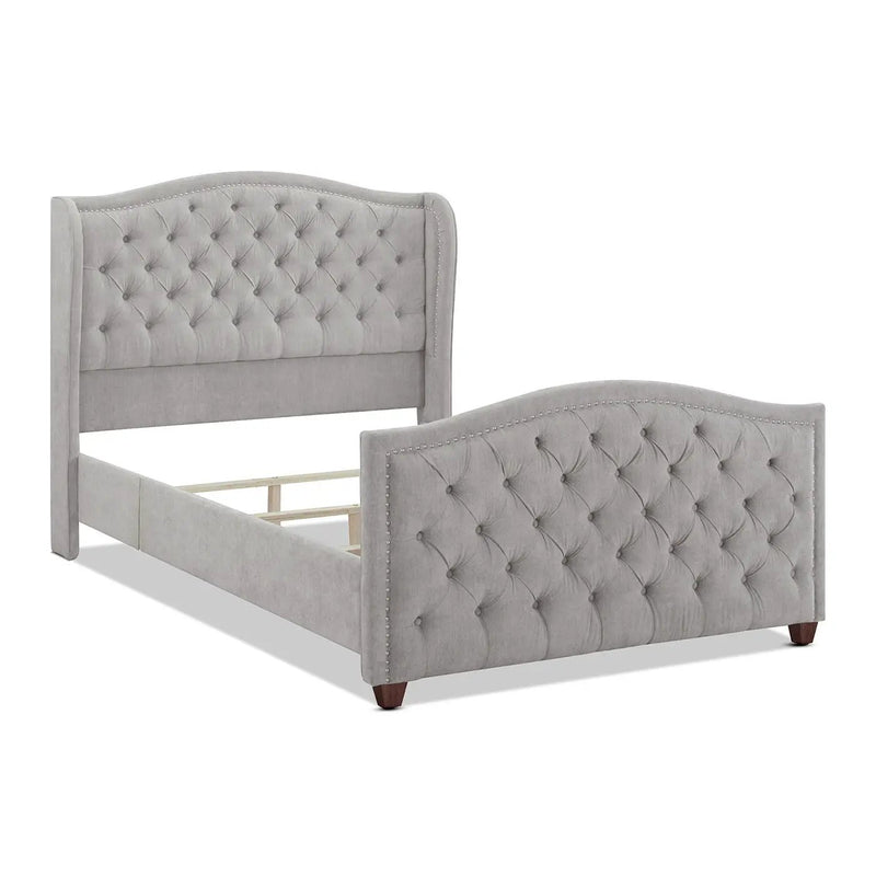 Marcella - Upholstered Shelter Headboard Bed Set by HouseOfZazla