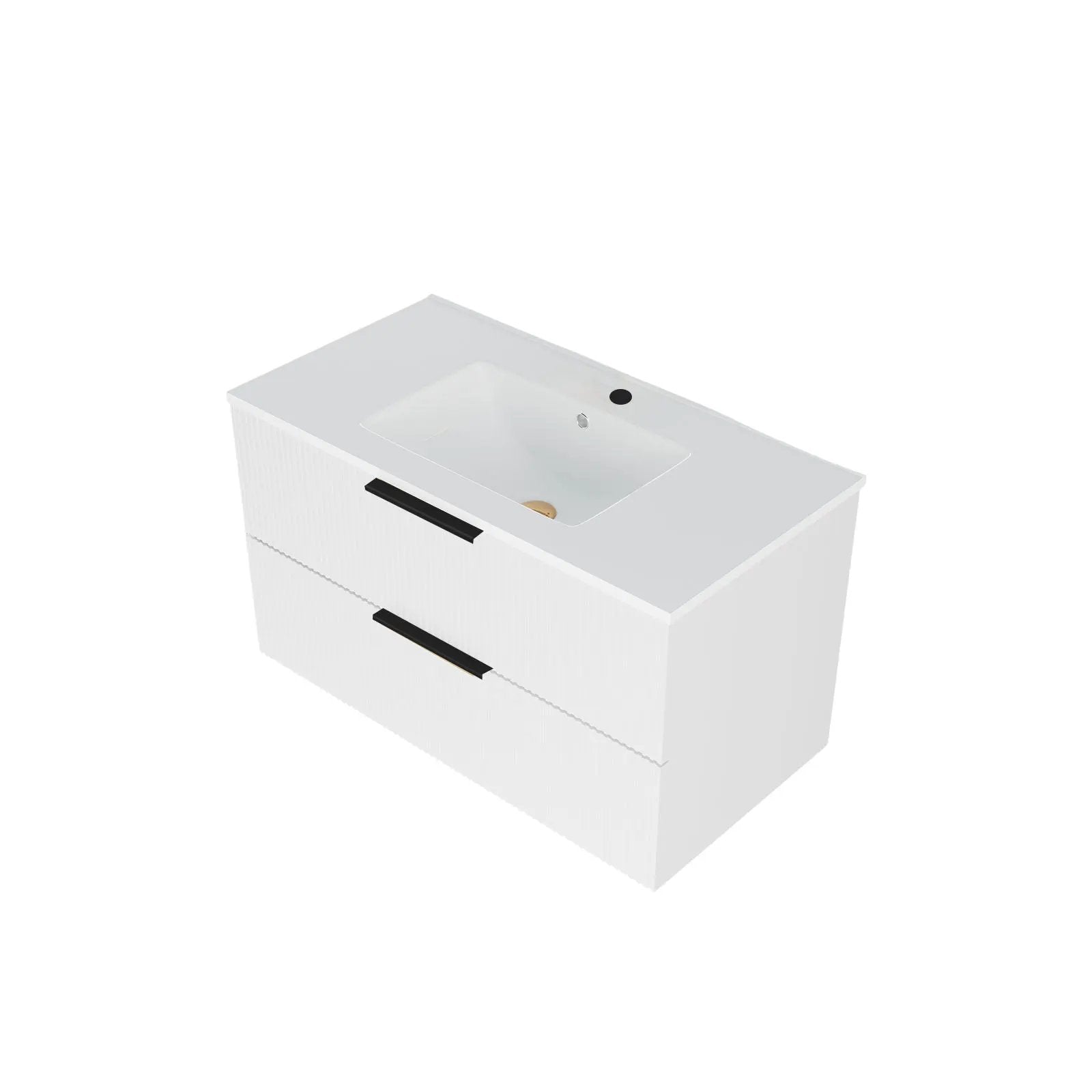 Modern Wall Mounted Floating Bathroom Vanity With Sink And Drawers by Unique Piece Furniture
