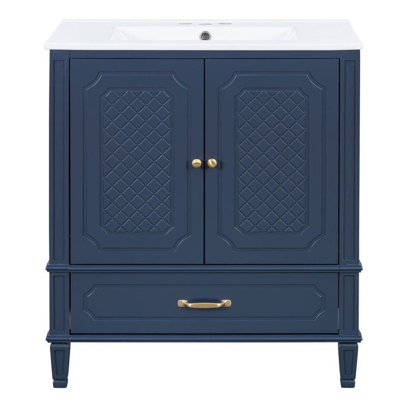 Bathroom Vanity With Sink, Soft Closing Door, Multi Functional Storage by HouseOfZazla
