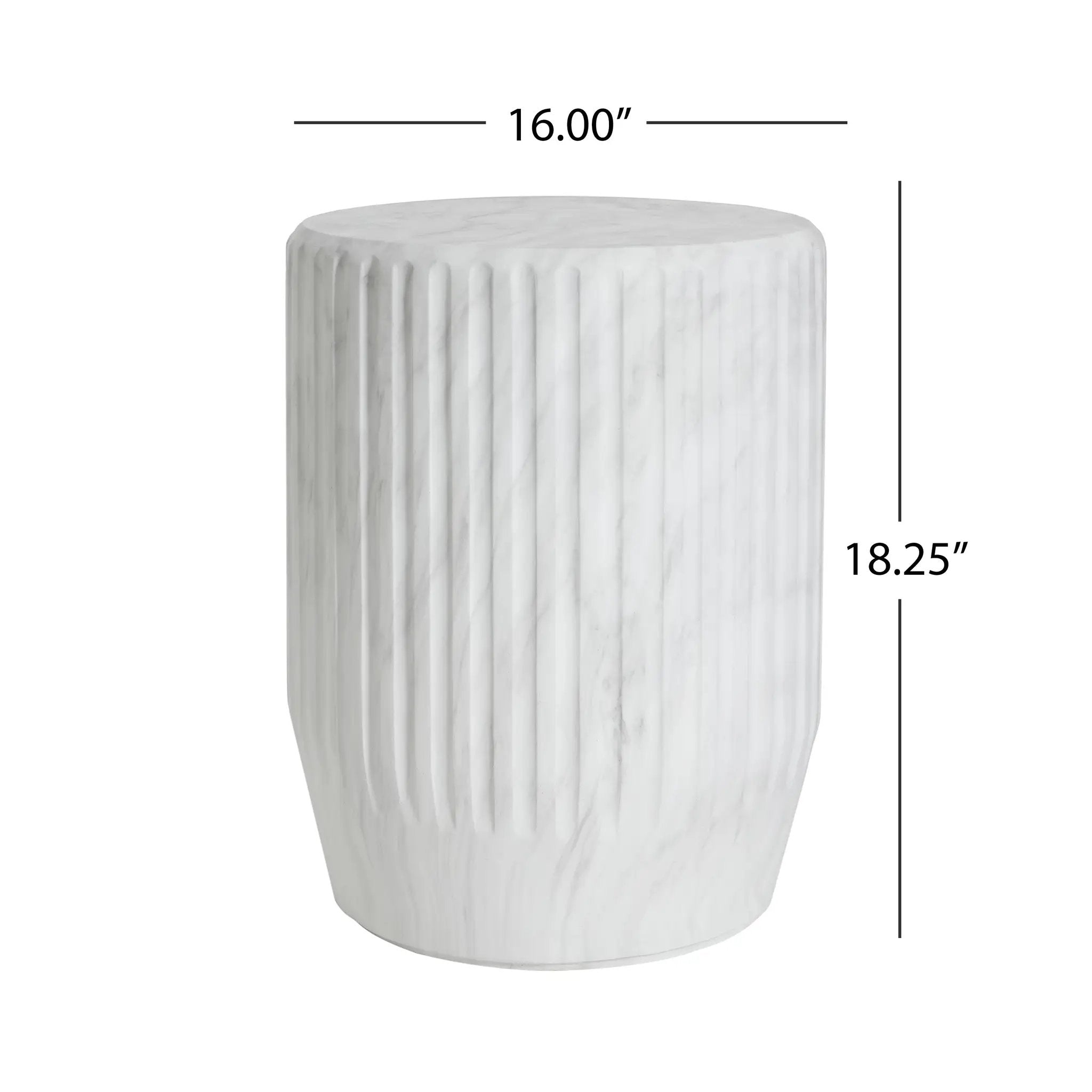 Outdoor Cicci Carved Side Table, White by HouseOfZazla