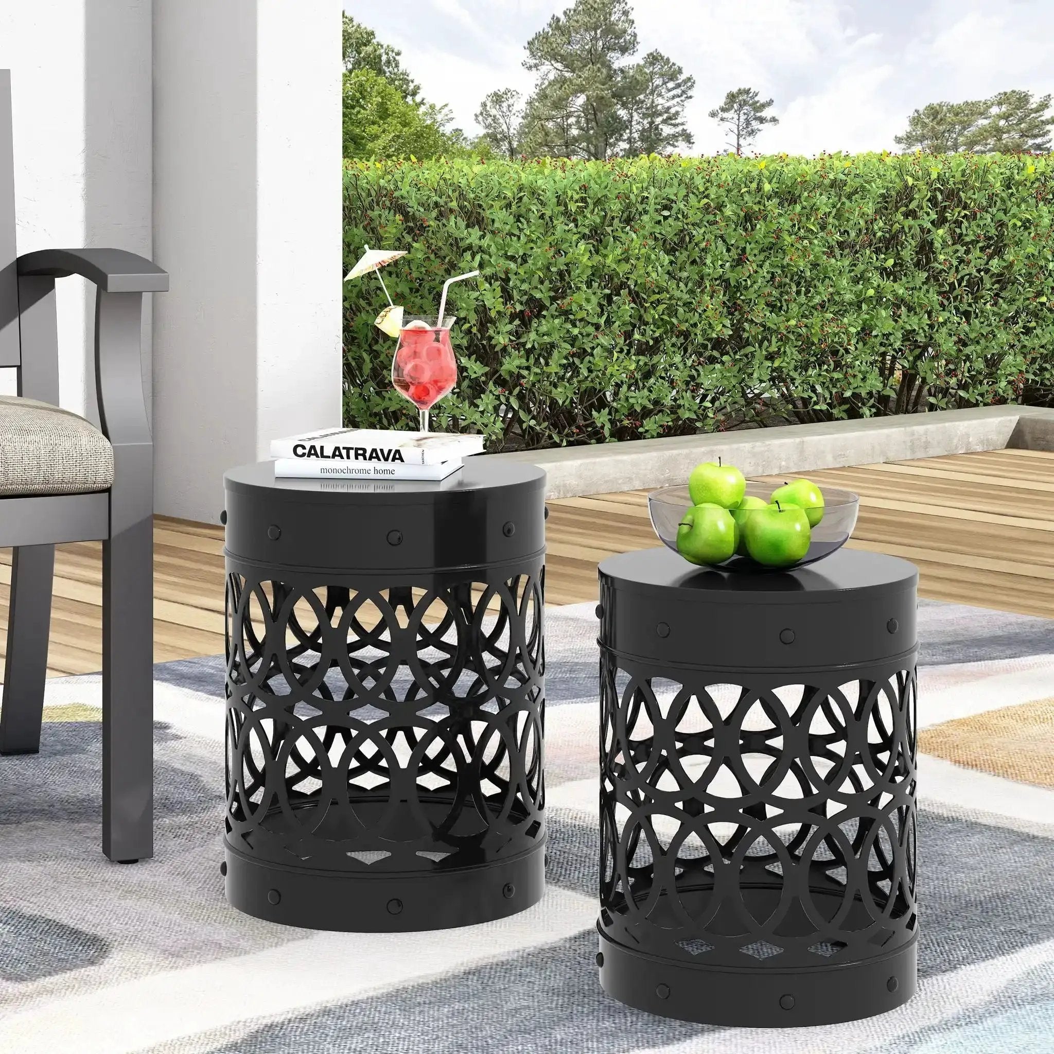 Delight - Powder Coated Iron End Table (Set of 2) by HouseOfZazla