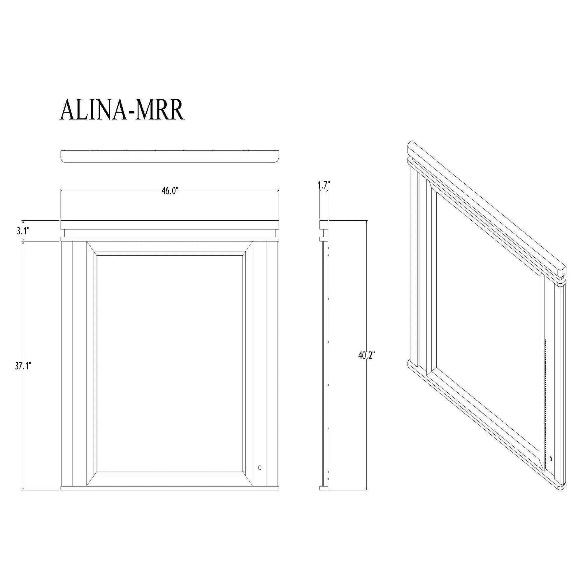 Adalid - Square Shaped Mirror With LED Lighting And Glittered Detailing - White by Unique Piece Furniture