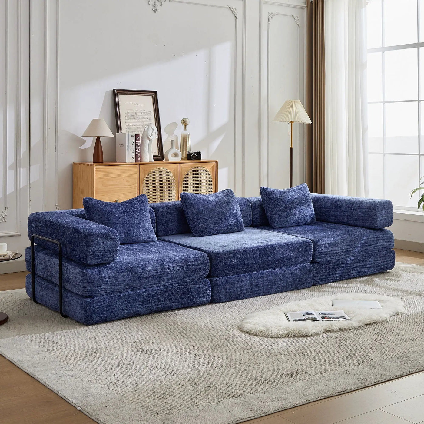 Convertible Floor Sofa Bed, Boneless Modular Sectional Sofa For Living Room by Unique Piece Furniture