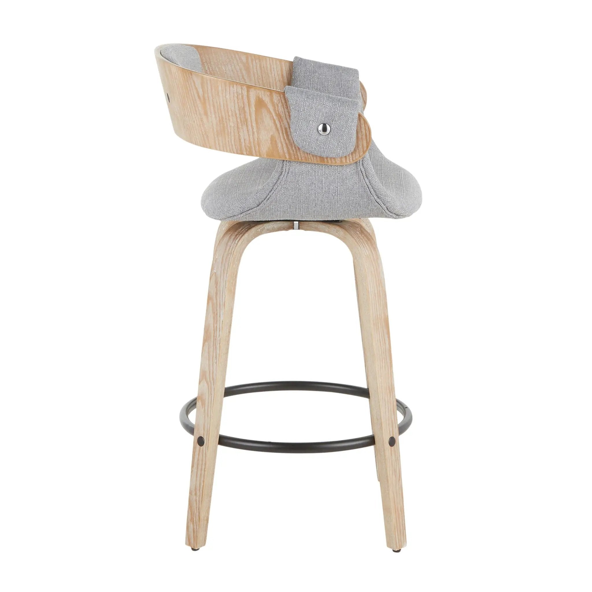 Elisa - Farmhouse Counter Stool (Set of 2) - White Washed / Gray by HouseOfZazla