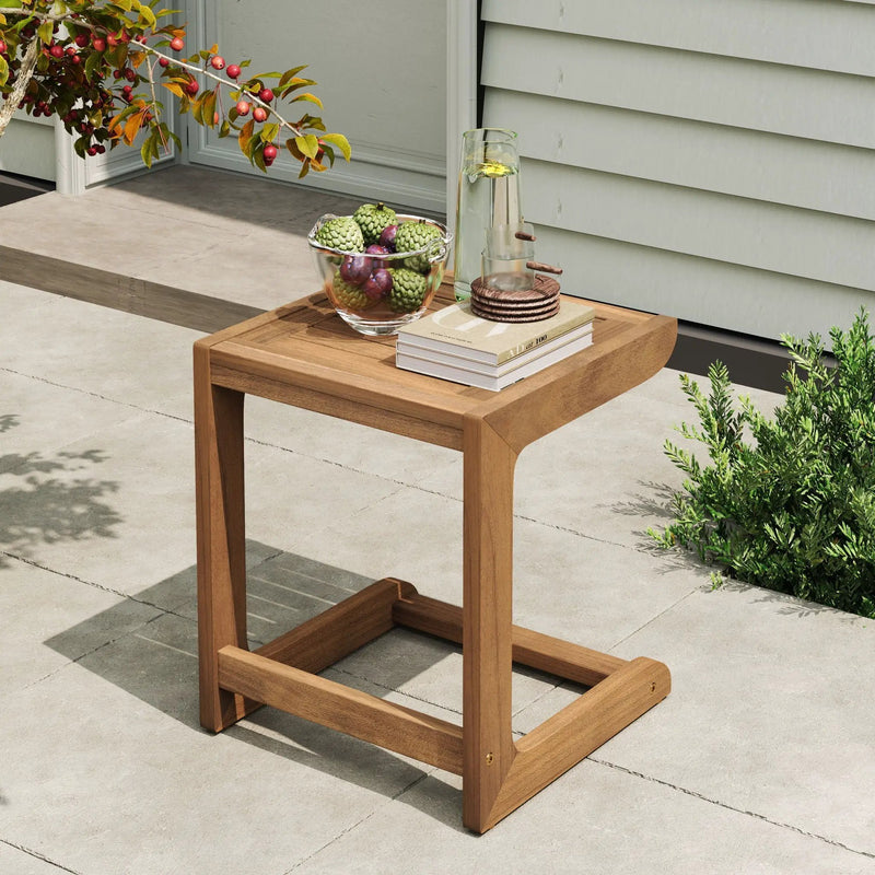 Ashwell Acacia Wood Side Table - Teak by HouseOfZazla