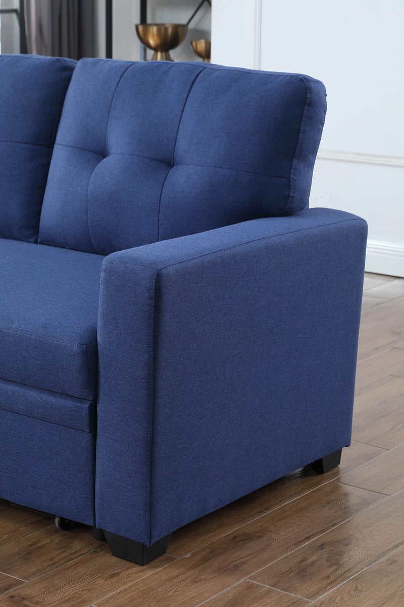 Upholstered Pull Out Sectional Sofa With Chaise by HouseOfZazla