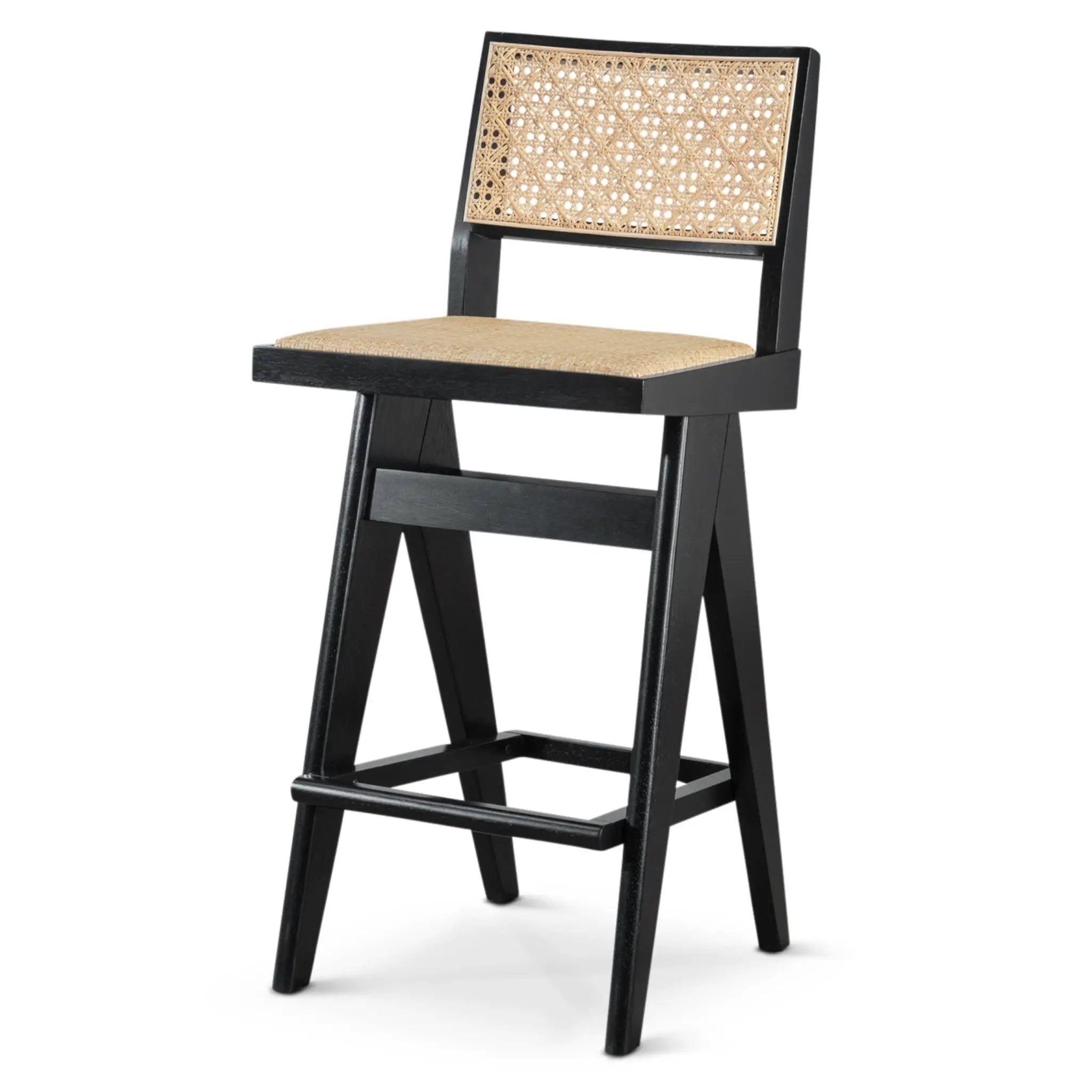 Keira - Bar Stool (Set of 2) - Black / Rattan by Unique Piece Furniture