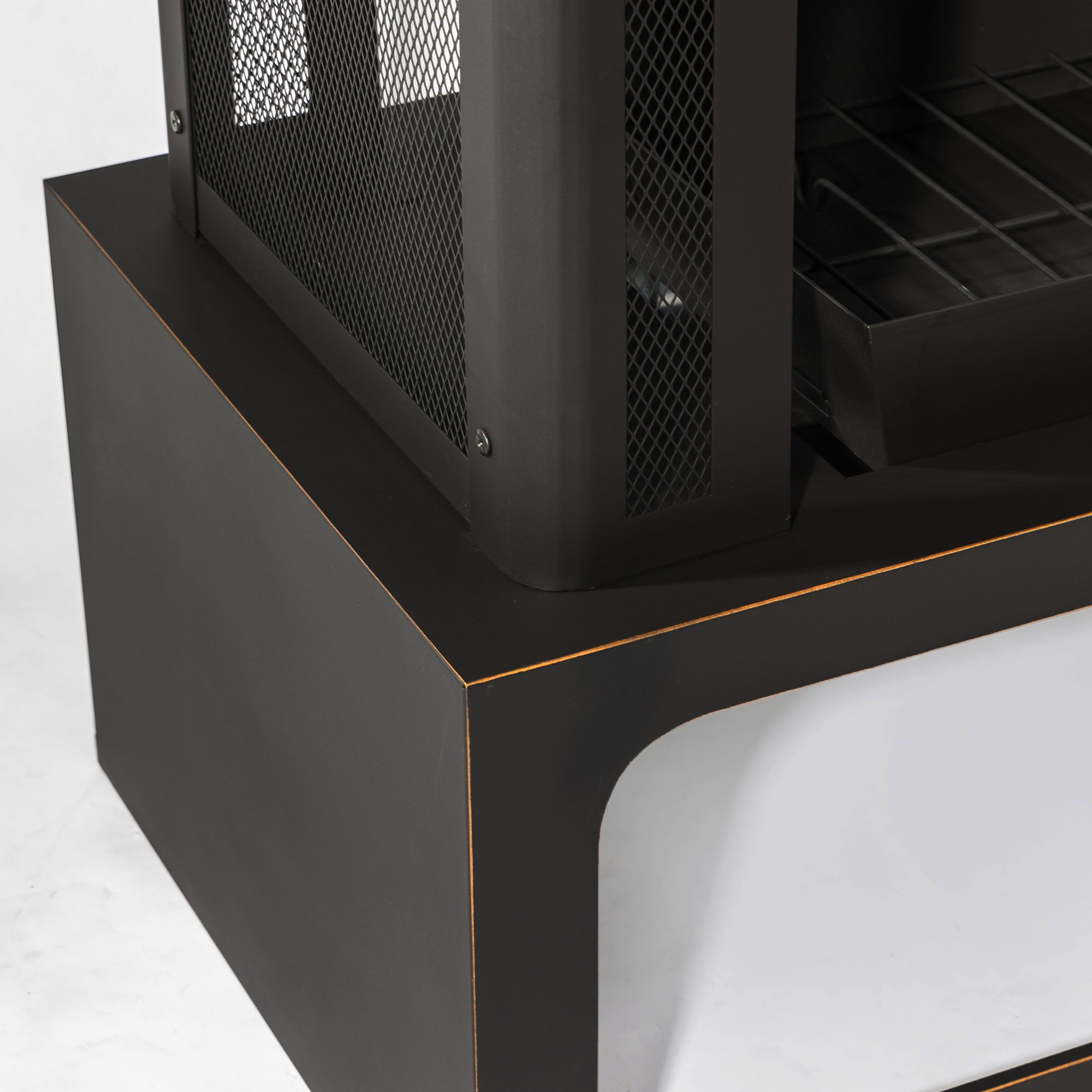 Fireplace, 50000 Btu Fire Pit, Wood Burning Chimney For Outside - Black by HouseOfZazla