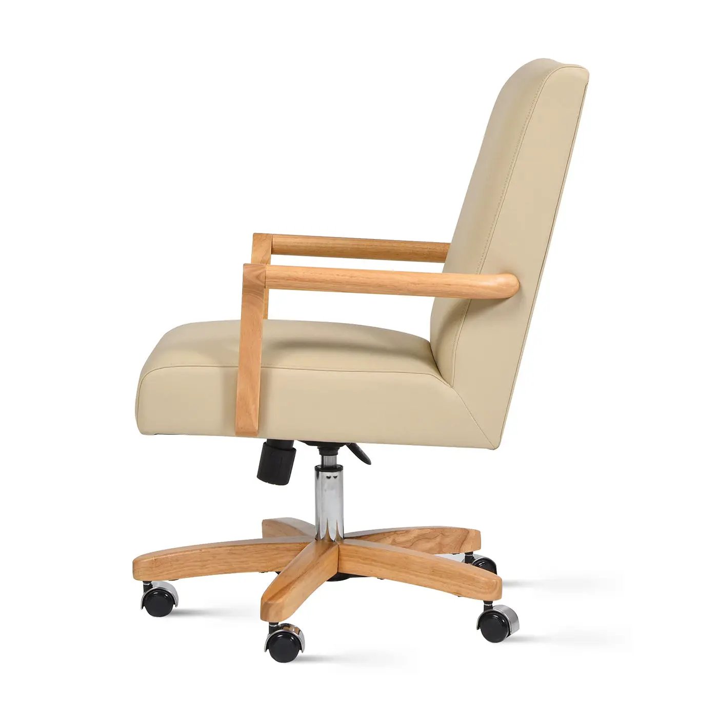 Dumont - Modern Farmhouse High Back Executive Home Office Chair - Neutral Cream Beige / Natural by Unique Piece Furniture