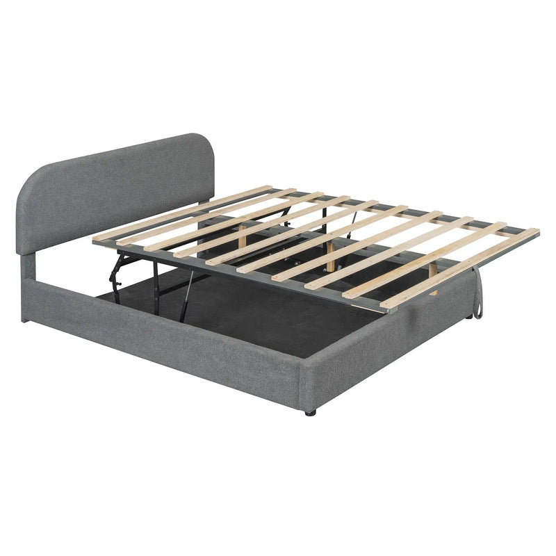 Upholstered Platform Bed With Hydraulic Storage System by HouseOfZazla