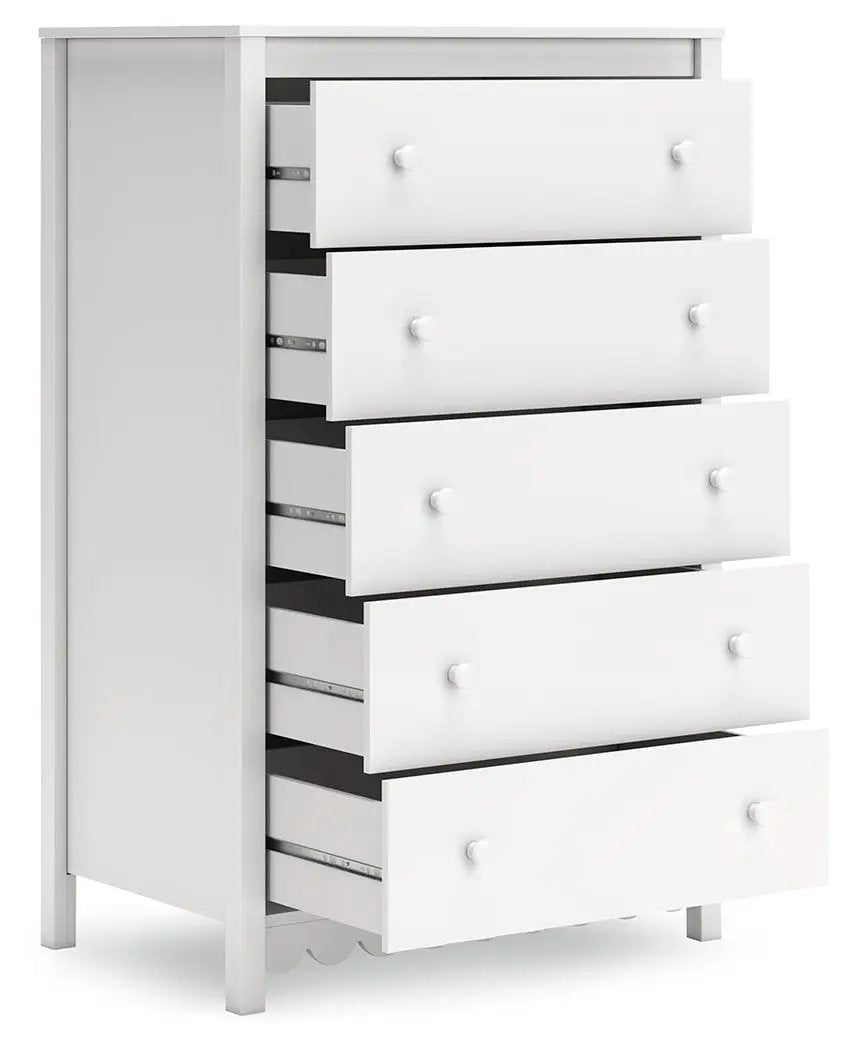 Hallityn - Five Drawer Chest - White by Unique Piece Furniture