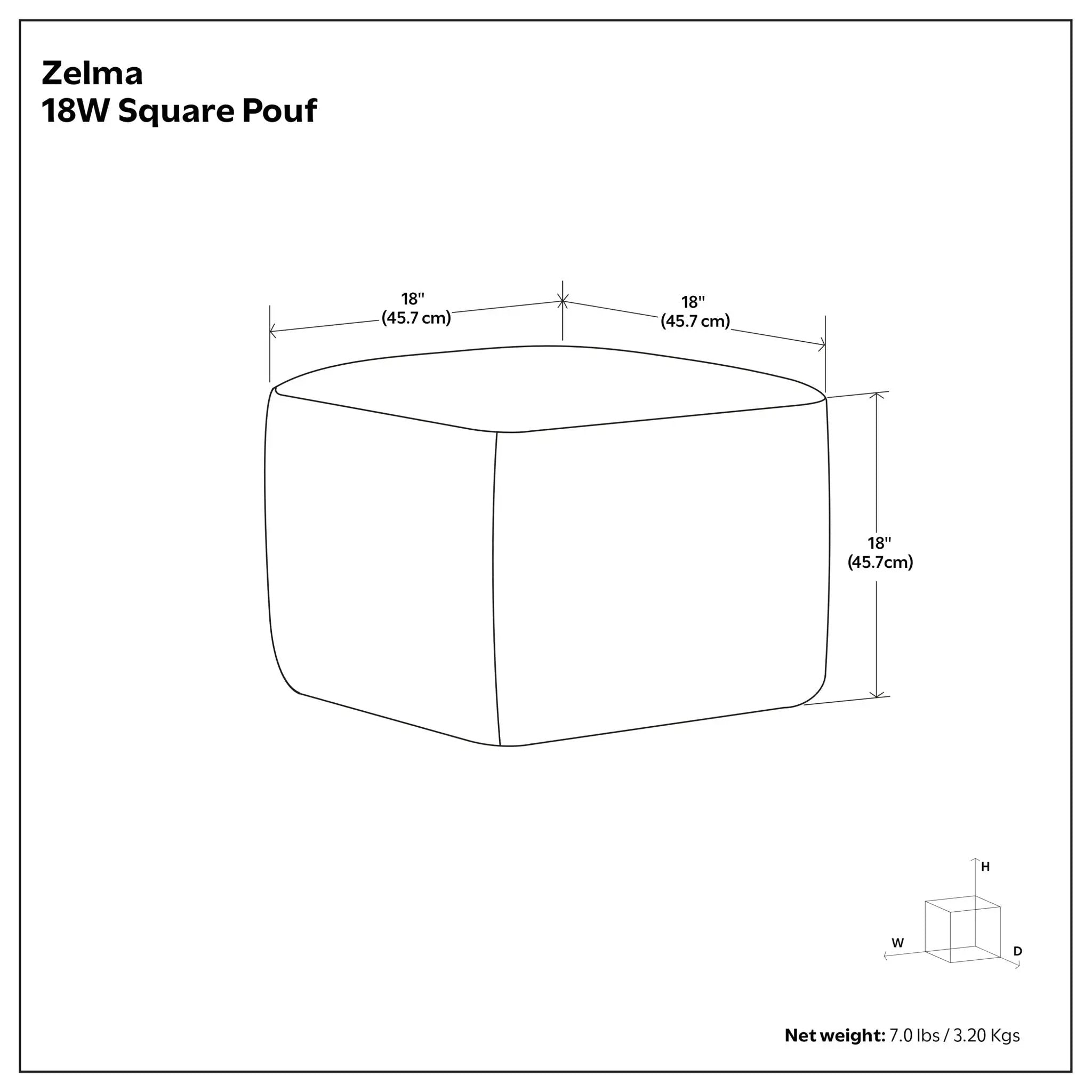 Zelma - Square Woven Outdoor / Indoor Pouf - Cream / Natural by Unique Piece Furniture
