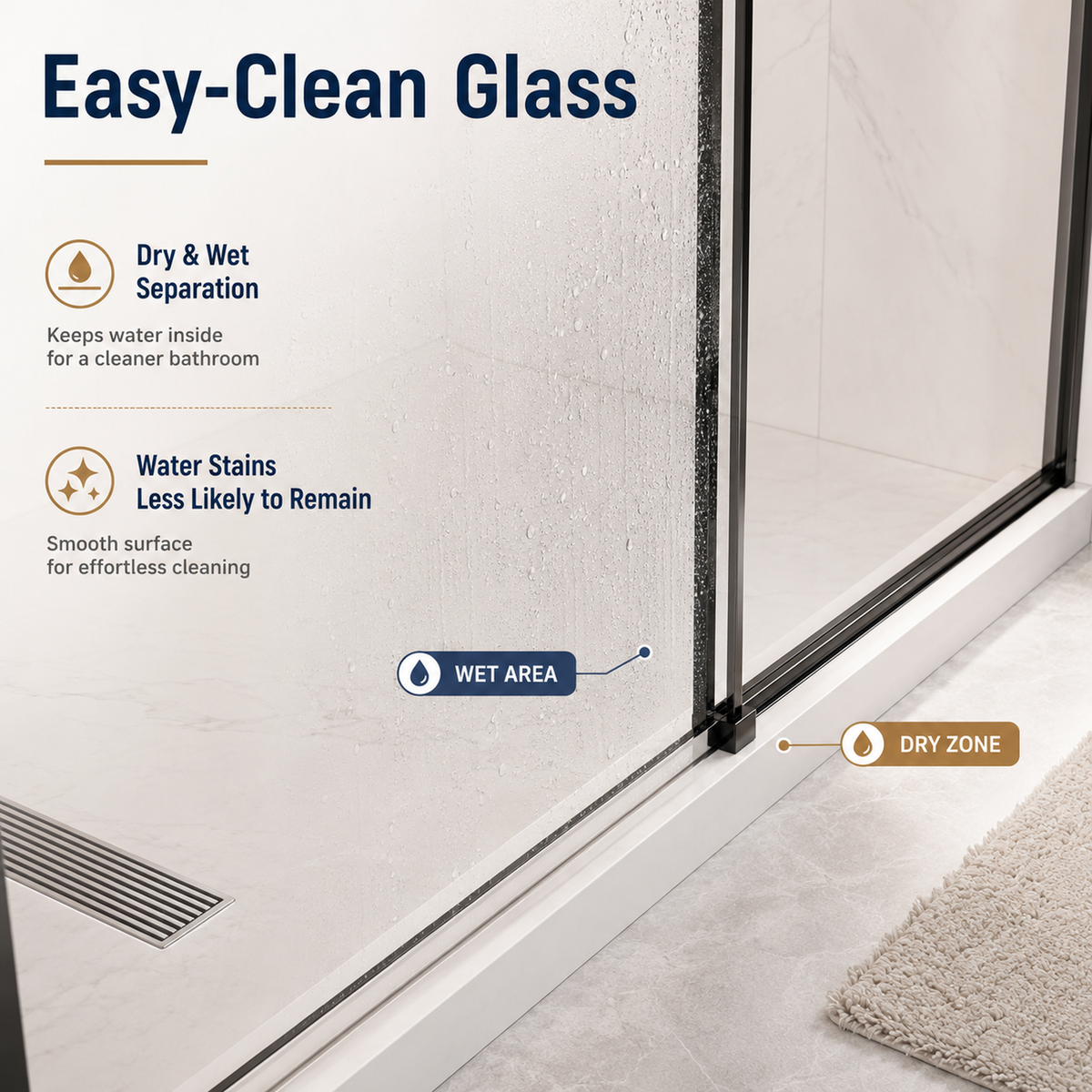 60" W x 73" H Soft Closing Sliding Frameless Shower Doors by HouseOfZazla