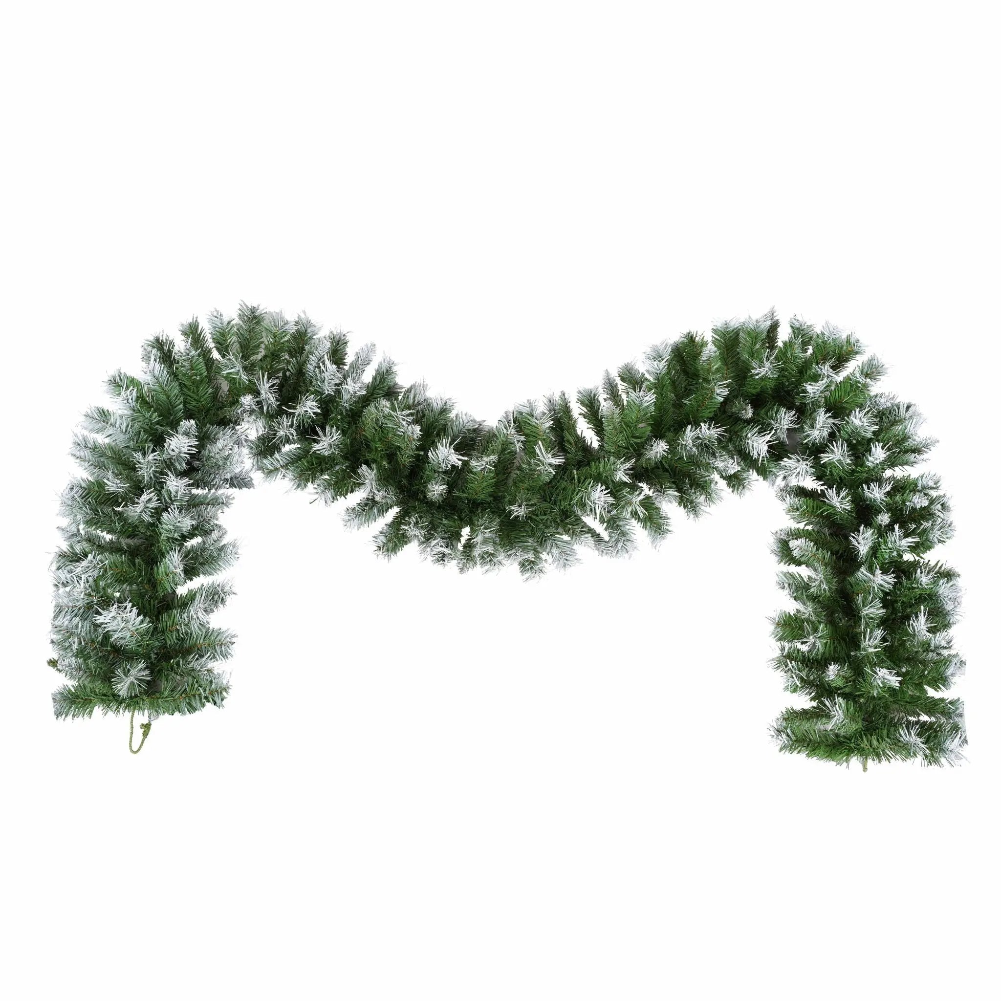 Artificial Christmas 3 Piece Set Wreath And 2 Entrance Trees With LED Lights - White / Green by HouseOfZazla