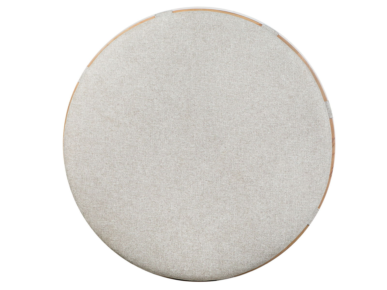 Lindon - Round Cocktail Table With Gray Upholstered Top & Casters - Belgian Wheat by Unique Piece Furniture