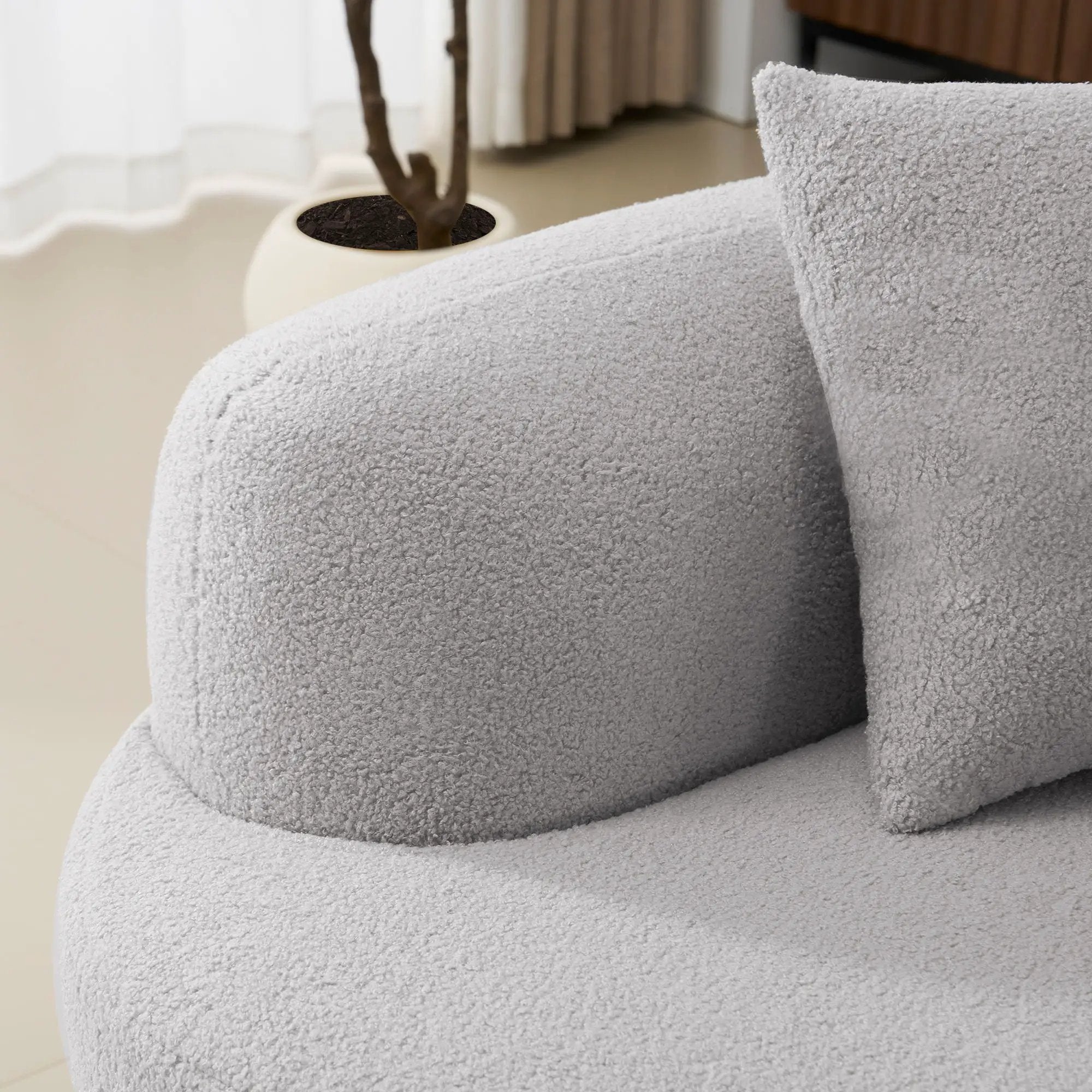 Curved 4 Seater Full Compression Sponge Sofa