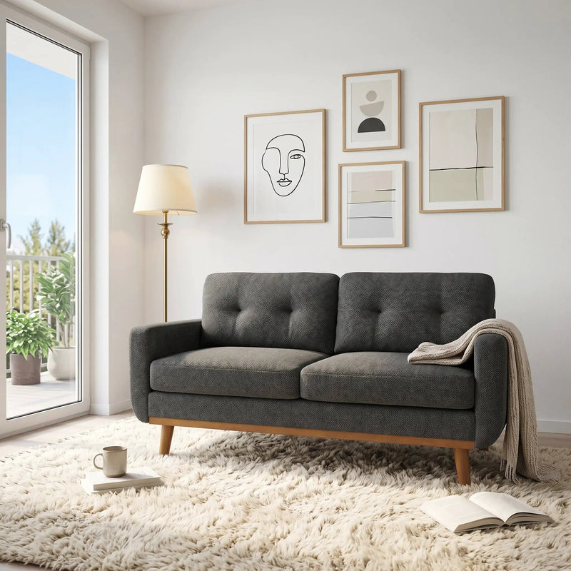 65-Inch Modern Minimalist Two-Seater Sofa by HouseOfZazla