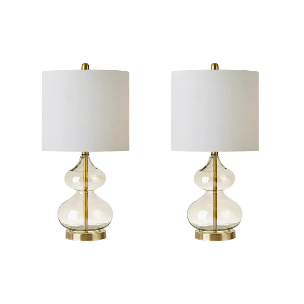 Ellipse Curved Glass Table Lamp, Set of 2 by HouseOfZazla