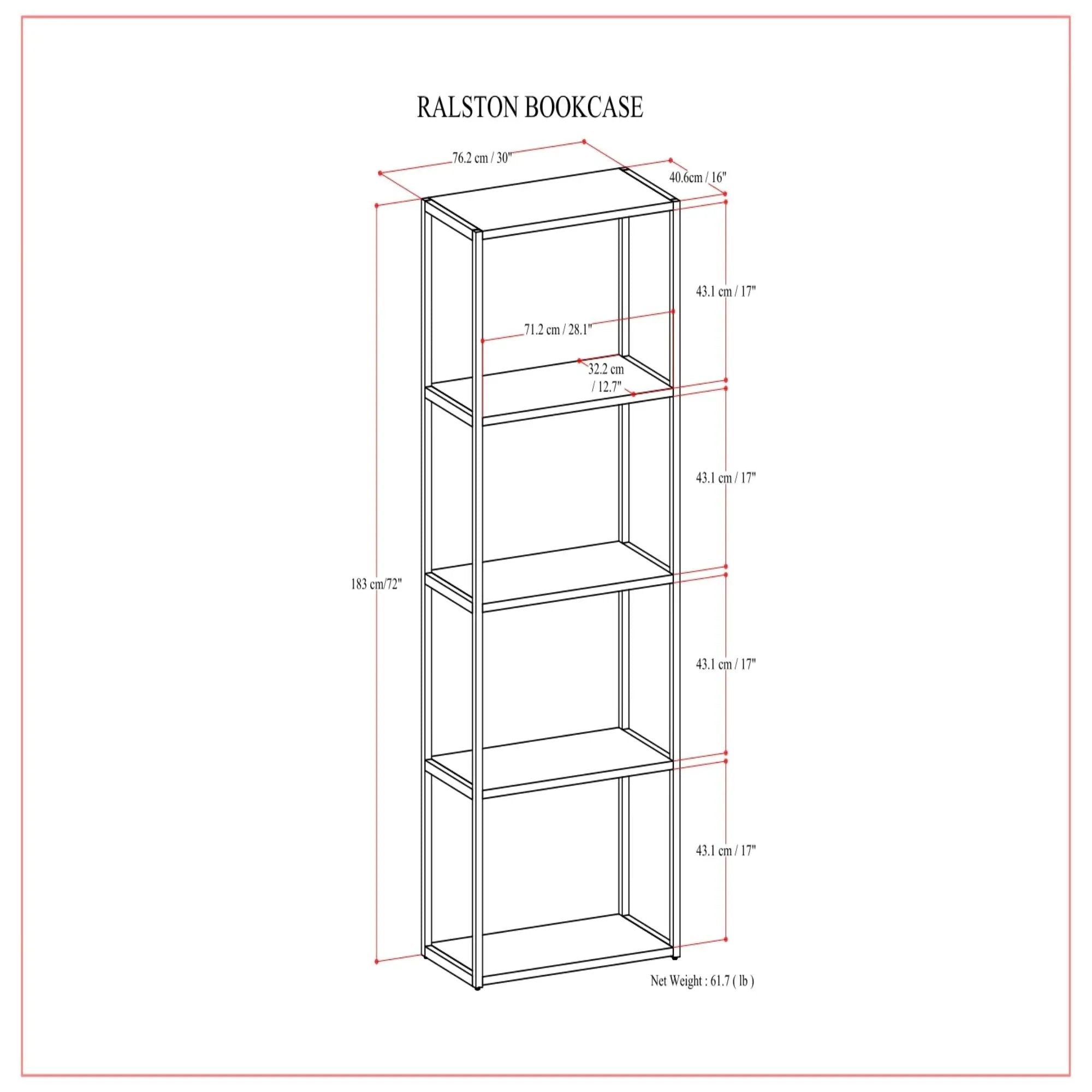 Ralston - Bookcase - Rustic Natural Aged Brown by Unique Piece Furniture