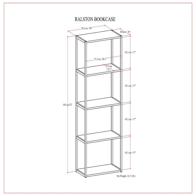 Ralston - Bookcase - Rustic Natural Aged Brown by HouseOfZazla