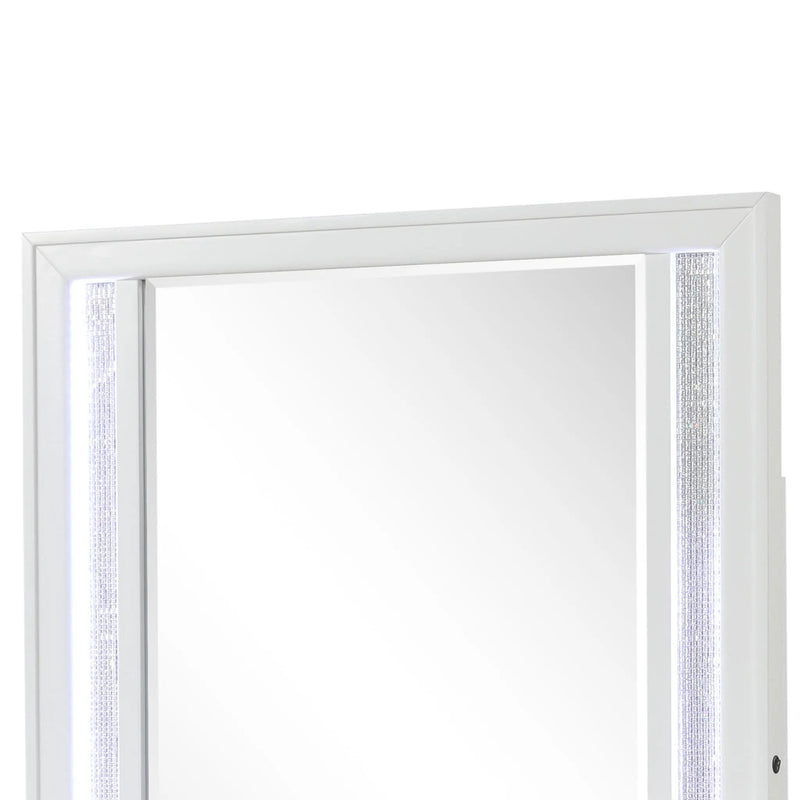 Abigale - Mirror For Dresser Top Made With LED (Includes Only Mirror) - White by HouseOfZazla