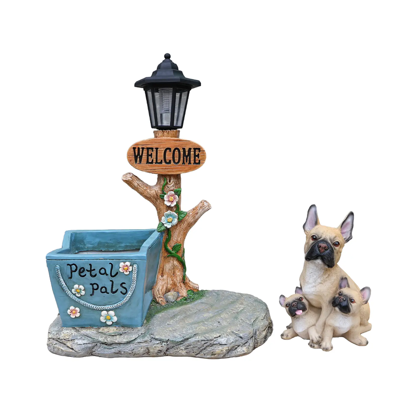 French Bulldog Family Planter Statue by HouseOfZazla