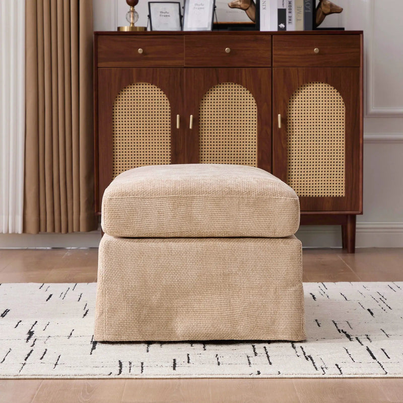 Wide Modern Upholstered Ottoman Foot Stool by Unique Piece Furniture