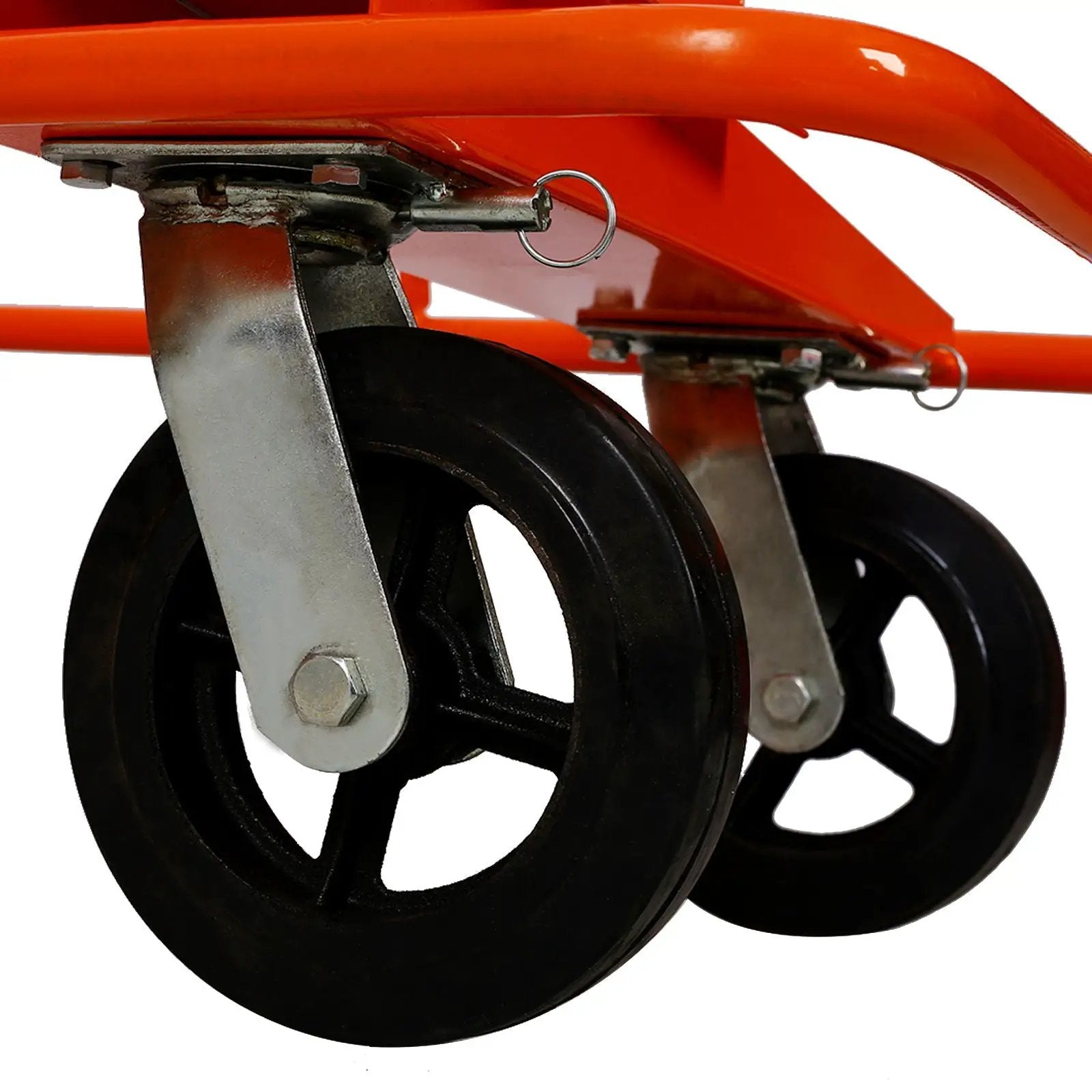 Heavy Duty Drywall Sheet Cart & Panel Dolly With 2400Lbs Capacity, Mold On Rubber Wheels, Steel Construction - Orange by HouseOfZazla