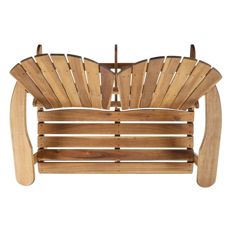 Outdoor Adirondack Rocking Loveseat With Hand Crafted Details by HouseOfZazla