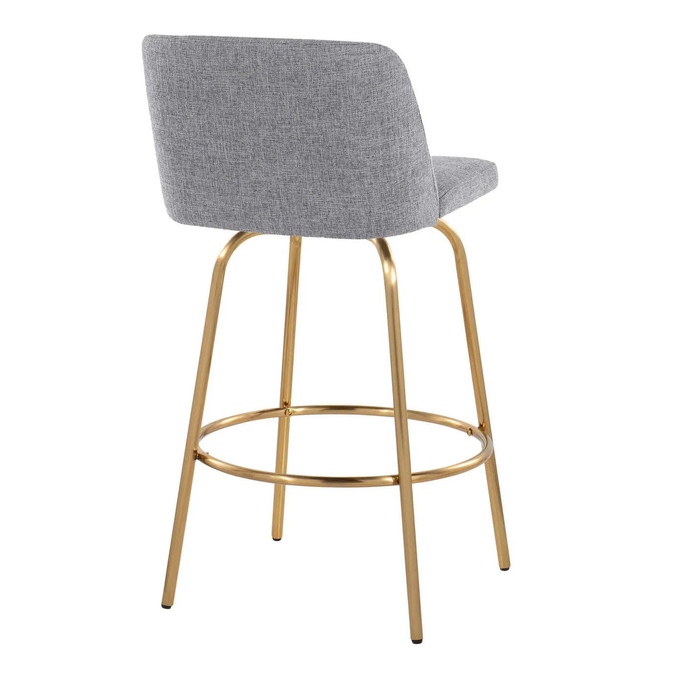 Toriano - Contemporary, Fixed Height Counter Stool With Swivel With Round Footrest (Set of 2) by HouseOfZazla