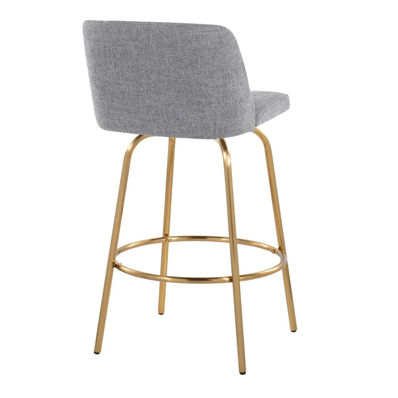 Toriano - Contemporary, Fixed Height Counter Stool With Swivel With Round Footrest (Set of 2) by Unique Piece Furniture