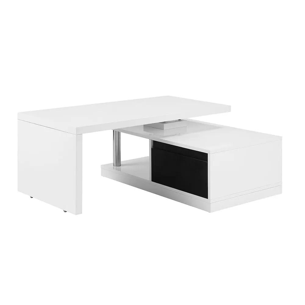 Buck II - Coffee Table With Swivel Top - White & Black High Gloss by Unique Piece Furniture