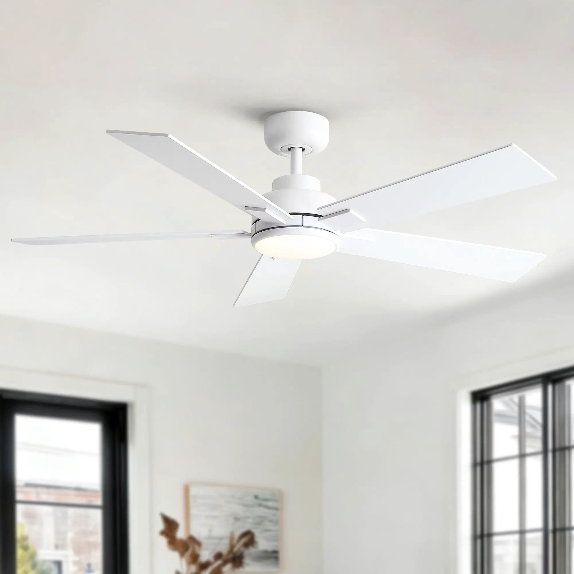 Reversible Motor Integrated LED Dimmable Ceiling Fan With Light by HouseOfZazla