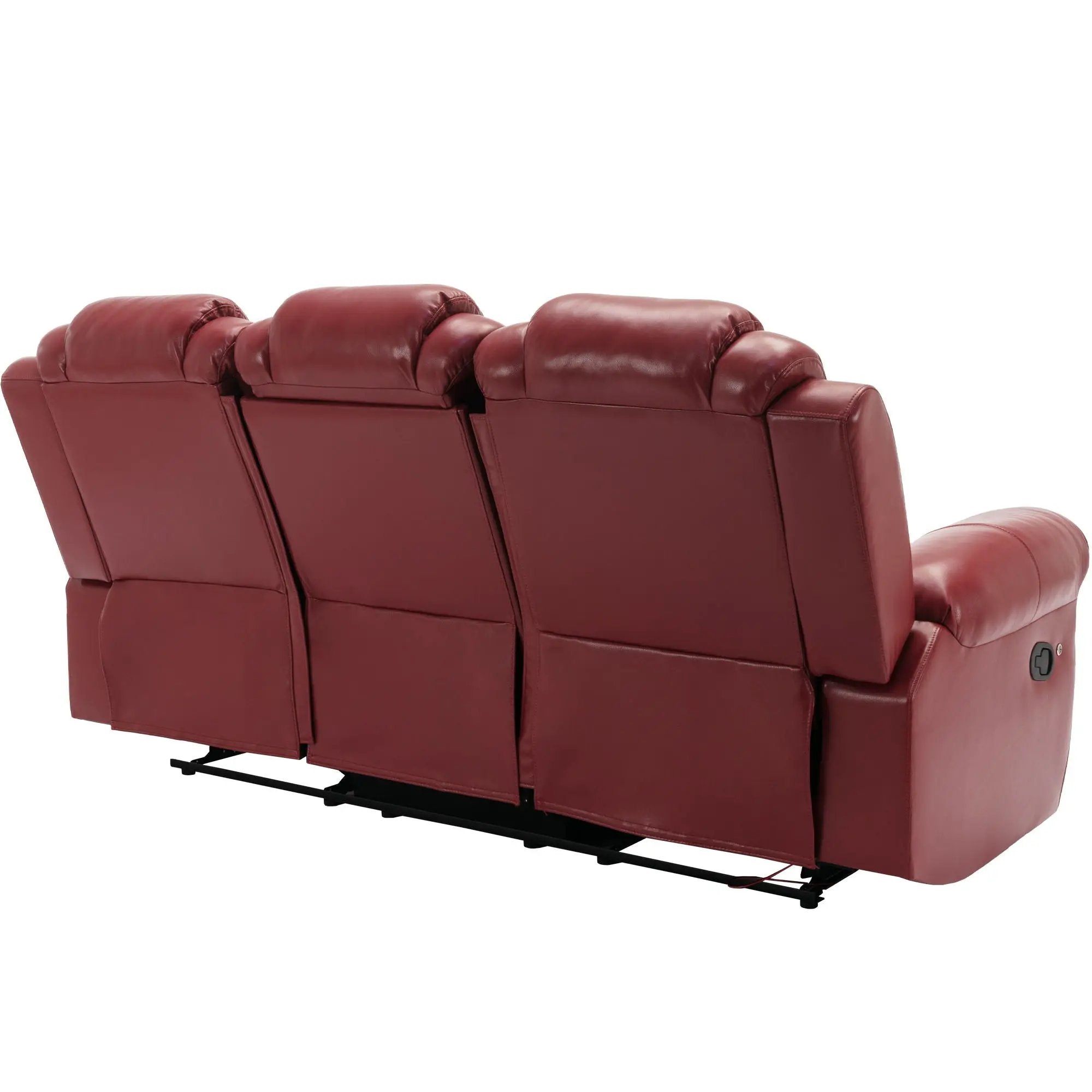 Home Theater Seating Manual Recliner Chair With Center Console And Led Light Strip For Living Room by HouseOfZazla