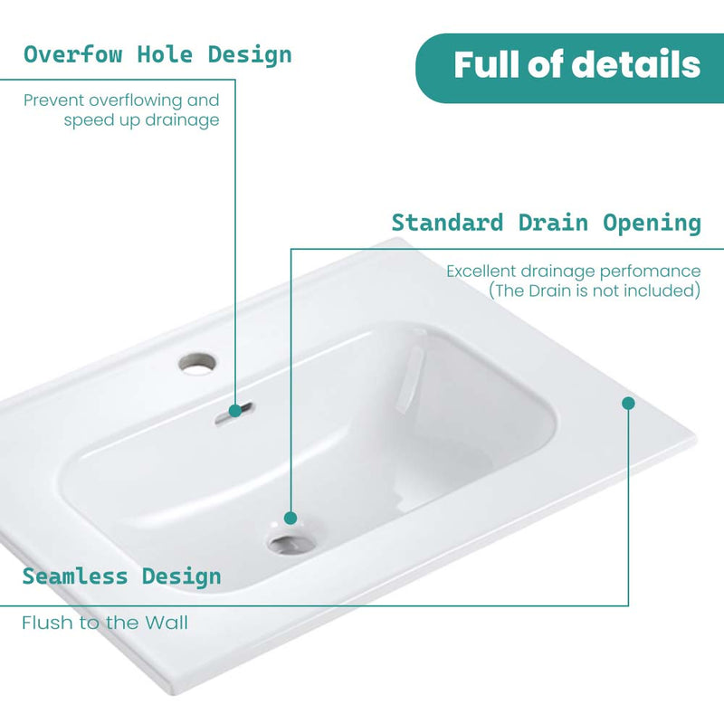 Glossy White Ceramic Integrated Sink by HouseOfZazla