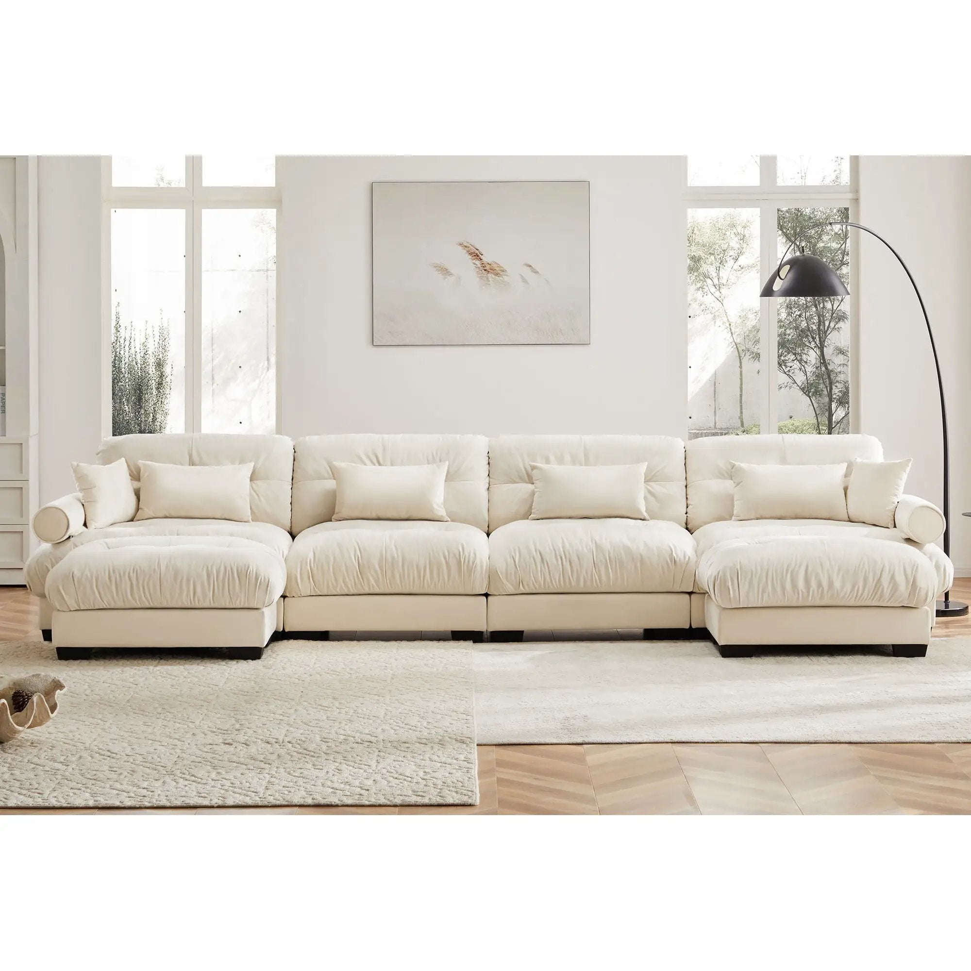 Super Comfort Oversized Modular Sectional Sofa With Movable Ottoman by Unique Piece Furniture