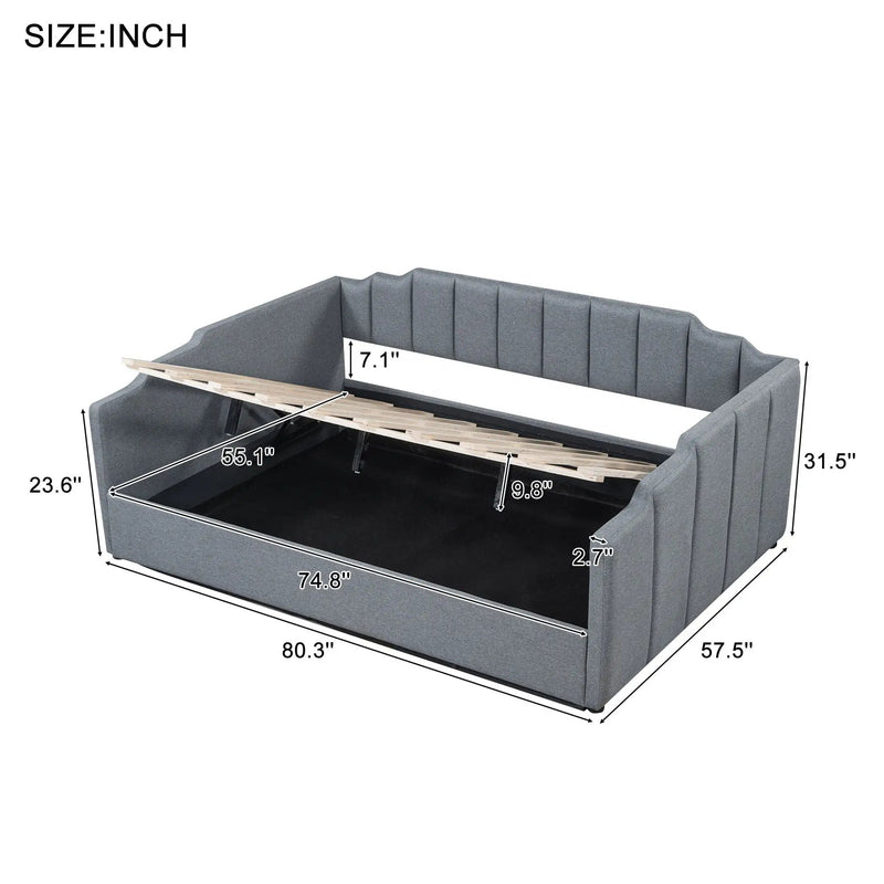 Modern Upholstered Daybed With Underneath Storage by Unique Piece Furniture