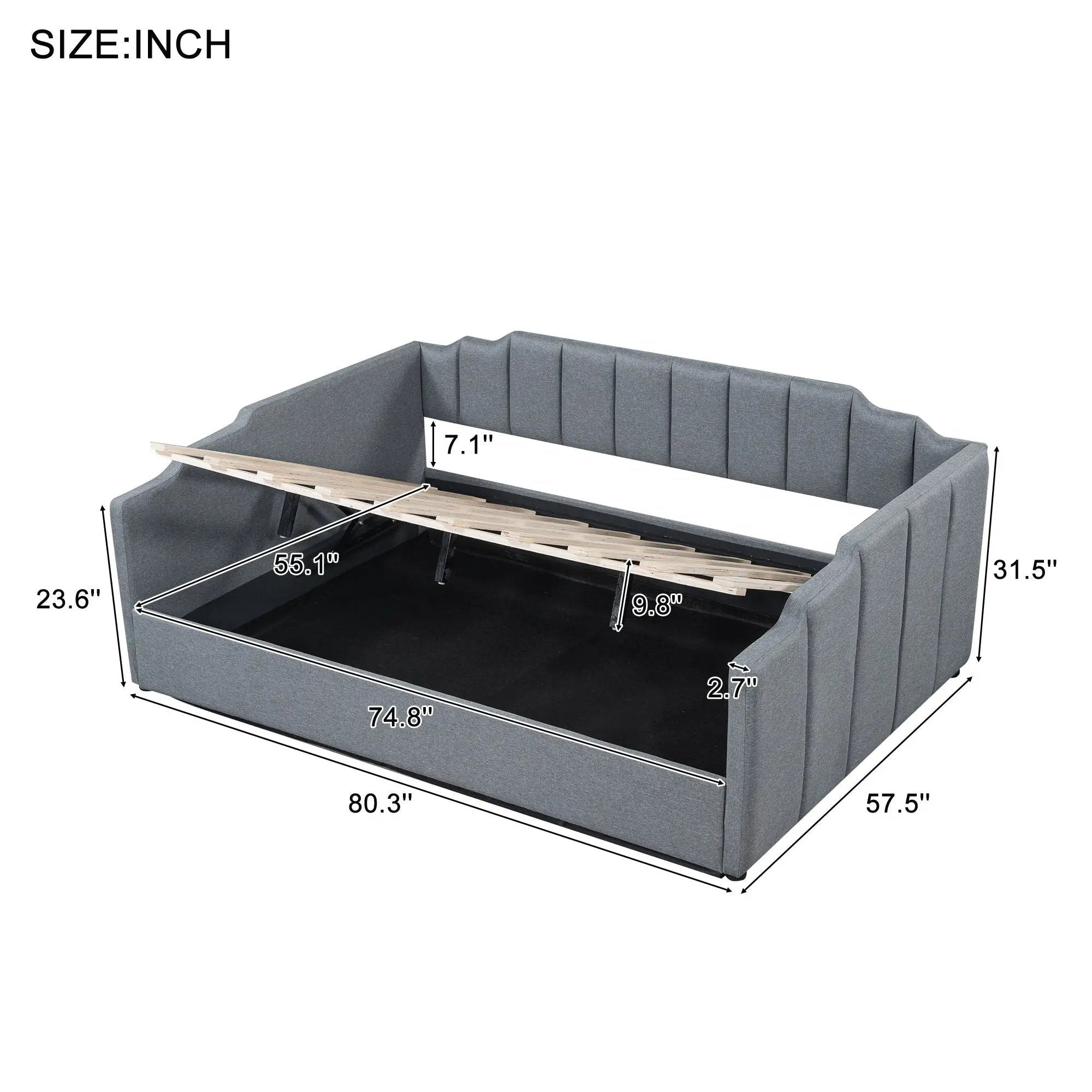 Modern Upholstered Daybed With Underneath Storage by HouseOfZazla